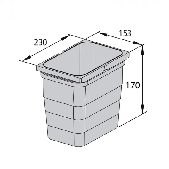 5178.92.41616 Контейнер для мусора 4,2 л 230*153*170 мм (alu grey) Eins2vier Ninka - 1