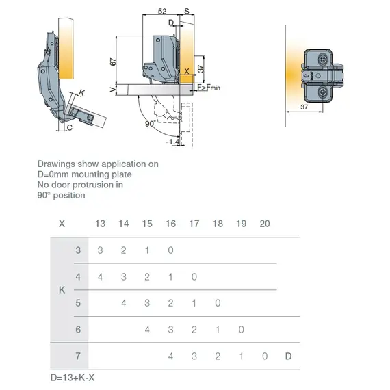 701-0ET4-054-00 Петля T-type-i 170/45/0 мм с cистемой ускоренной сборки Easy-fix - 4