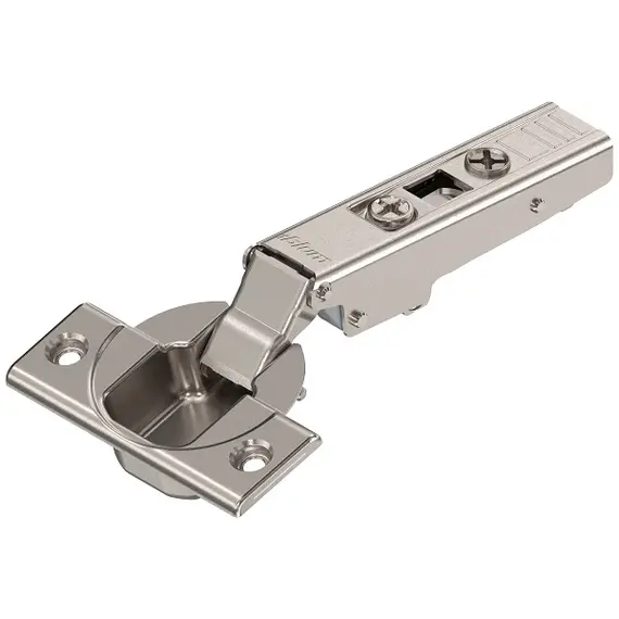 70T3550.TL Петля Clip top стандартная 110°, накладная, без пружины, чашка петли: на шурупы, никель
