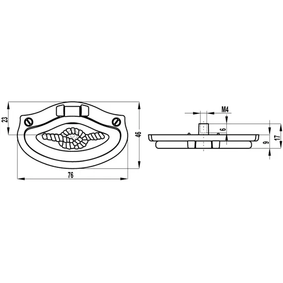 Ручка-модель FN-009 000.001 бронза полированная (Ручка-скоба 178 АР) - 1