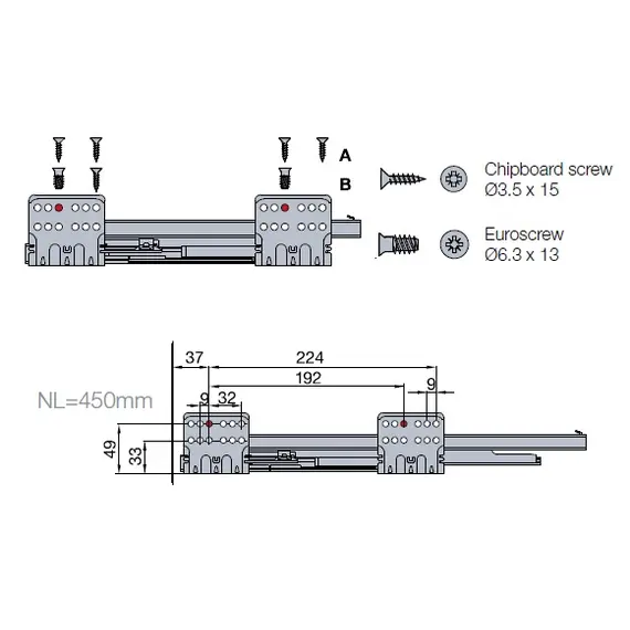 655-8E62-150-00 Выдвижной ящик Tekform Slimline Tacto DW70 450 мм, белый - 3