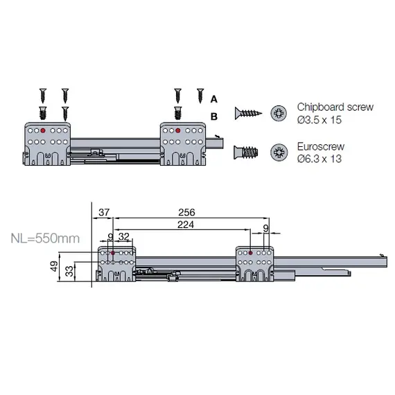 655-8H64-150-00 Выдвижной ящик Tekform Slimline Tacto DW182 550 мм, белый - 3