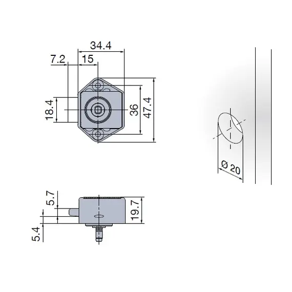917-9814-211 Замок Push Lock Mini 9291, хром - 2