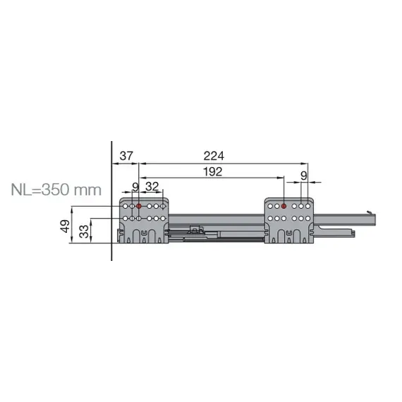 655-8E35-150-00 Выдвижной ящик Tekform slimline DW70 350 мм, цвет белый - 3
