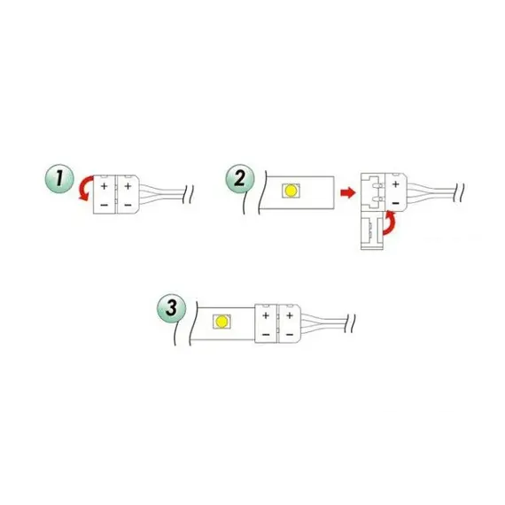 MO-LF08-2M-D1 Коннектор для LED ленты 8 мм, провод 2 м, оцинкованные концы - 1