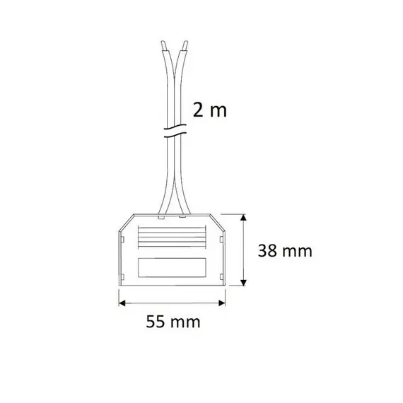 OKSZ-2M-LED-6-CZ-V02 Разветвитель на 6 LED светильников, провод 2 м, 2x0,22мм2, черный - 1