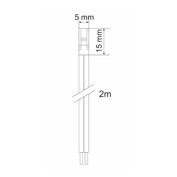 OKSZ-2M-LED-MES-CZ Провод 2 м 2x0,10мм2 с мини-штекером, черный - 1