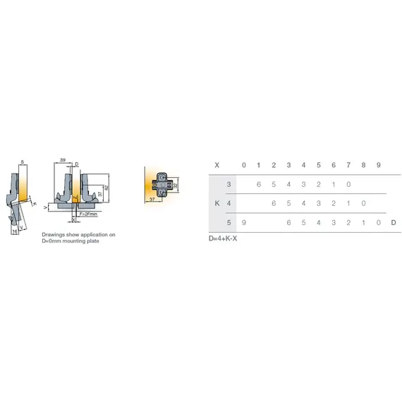 242-0975-054-00 Петля с доводчиком B-type Glissando i3 110/52/9 мм - 7