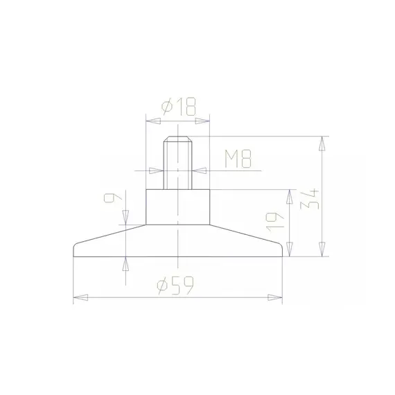 Опора регулируемая ОРП 118 К Хром матовый - 1