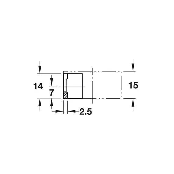 260.51.910N Сегментная часть мебельной стяжки - 1
