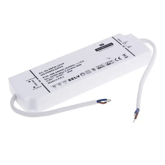 TRA-S-IP44-30W-T-01 Блок питания SLIM LED PREMIUM 30W 12VDC IP44, провод 2х15 см