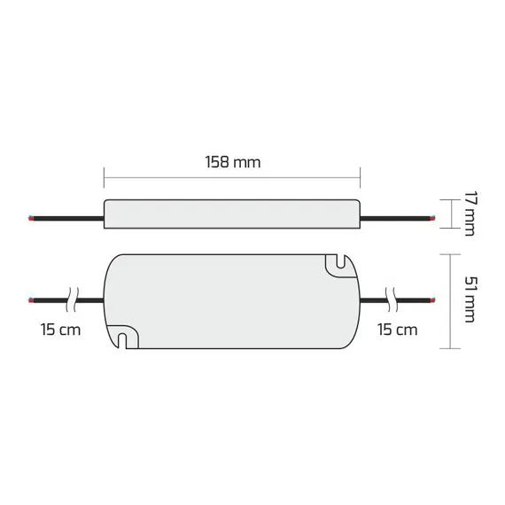 TRA-S-IP44-30W-T-01 Блок питания SLIM LED PREMIUM 30W 12VDC IP44, провод 2х15 см - 1