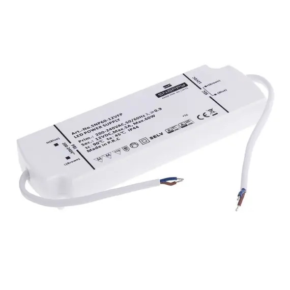 TRA-S-IP44-60W-T-01 Блок питания SLIM LED PREMIUM 60W 12VDC IP44, провод 2х15 см