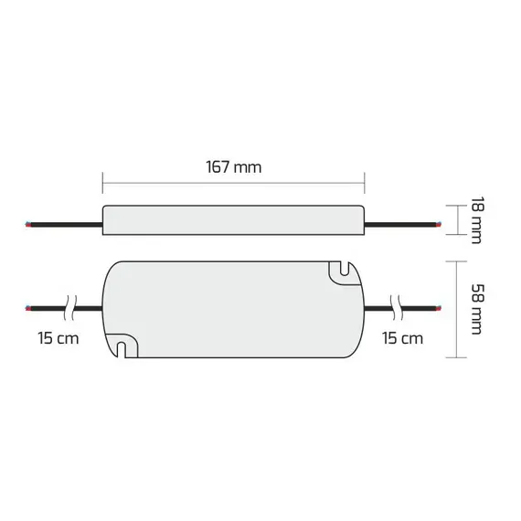 TRA-S-IP44-100W-T-01 Блок питания SLIM LED PREMIUM 100W 12VDC IP44, провод 2х15 см - 1