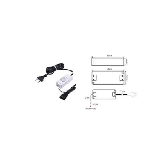 U12-007-SP-2C0-201 Блок питания LED STANDARD PLUS 7W 12VDC, черный провод 4 м, мини-гнездо