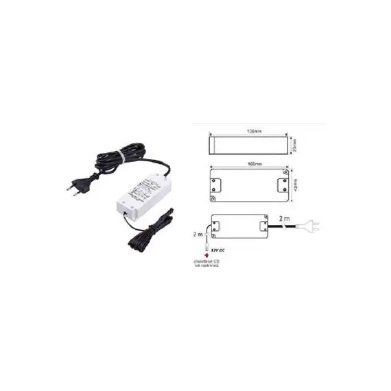 U12-016-SP-2C0-201 Блок питания LED STANDARD PLUS 16W 12VDC, черный провод 4 м, мини-гнездо
