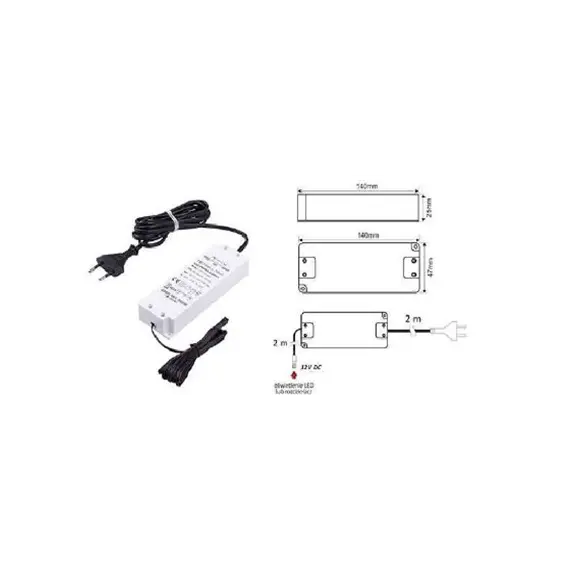 U12-024-SP-2C0-201 Блок питания LED STANDARD PLUS 24W 12VDC, черный провод 4 м, мини-гнездо