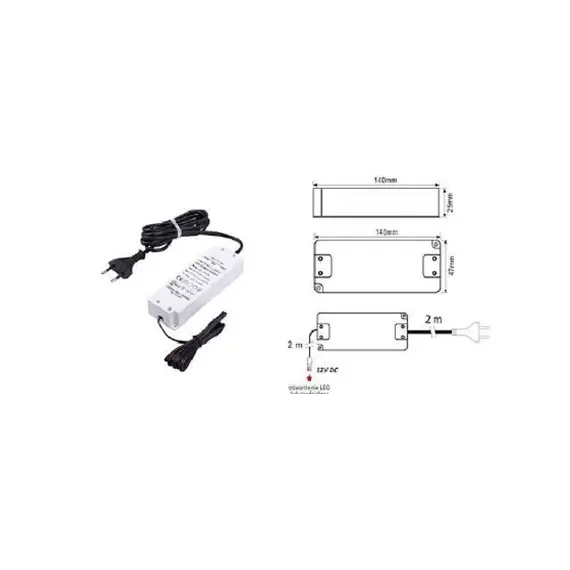 U12-033-SP-2C0-201 Блок питания LED STANDARD PLUS 33W 12VDC, черный провод 4 м, мини-гнездо