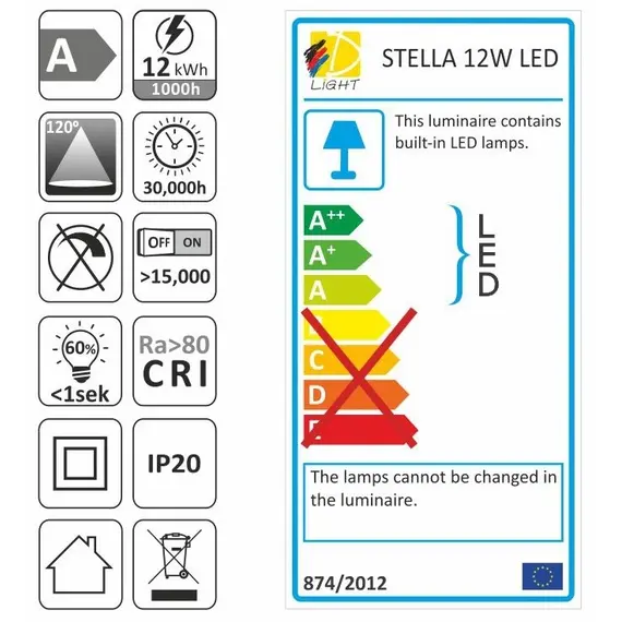 STELLA-12-40K-01 Светильник LED STELLA 12W 230VAC 4000К - 2