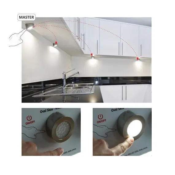 OVAL-2W-SD-SK-60K-1M Светильник LED OVAL MASTER со скосом 2,0W 12VDC 6000K, провод 2 м, алюм. матовый - 3