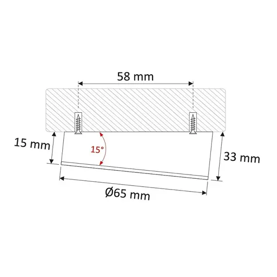 OVAL-2W-SD-SK-60K-01 Светильник LED OVAL со скосом 2,0W 12VDC 6000K, провод 2 м, алюм. матовый - 4