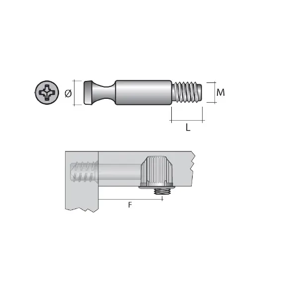 TF82FZ Дюбель стяжной TRIO М6 D7х8,5 мм, цинк - 1