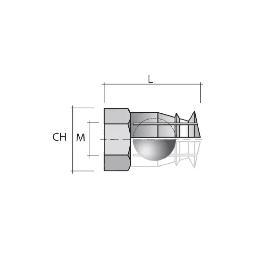 BU12OL Муфта М6 8х12 мм с шариком латунь - 1