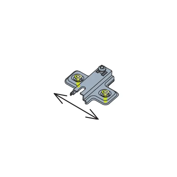 244-0K95-050-00 Монтажная планка петли B-type F1 мм с винтами 6,3х13 мм - 3