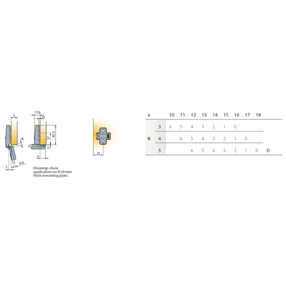 248-0L01-850-K1 Петля B-type 110 110/0 мм для стеклянных дверей - 2