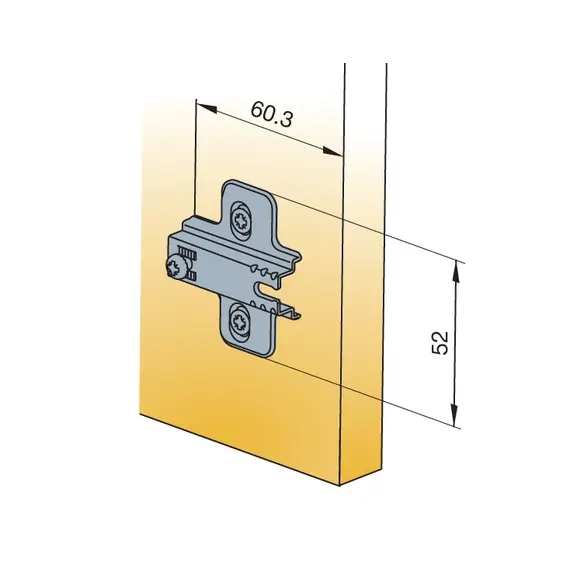 244-0L50-050-N1 Монтажная планка петли BASIC F0 мм с футоркой 10х10,5 мм - 3