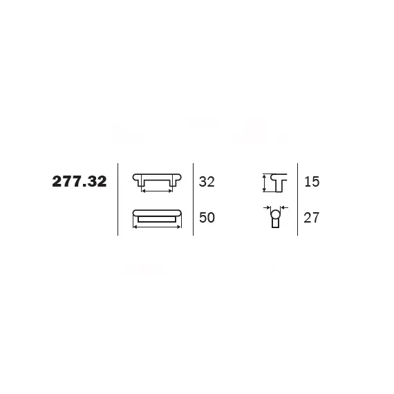 277.32/32 Мебельная ручка-кнопка, 32 мм, пластик, красный - 1