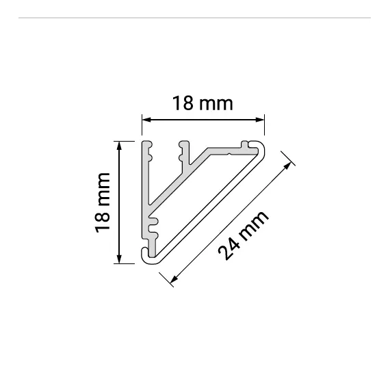 CREJ01200-AO-BN25 Светодиодный светильник Corner Line 1200mm 4000K 11,25W со встроеным выключателем + крепление - 3