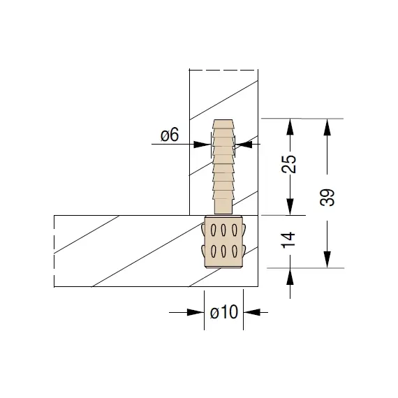 Штифт со втулкой d10x39 арт.AM00010100000 - 2