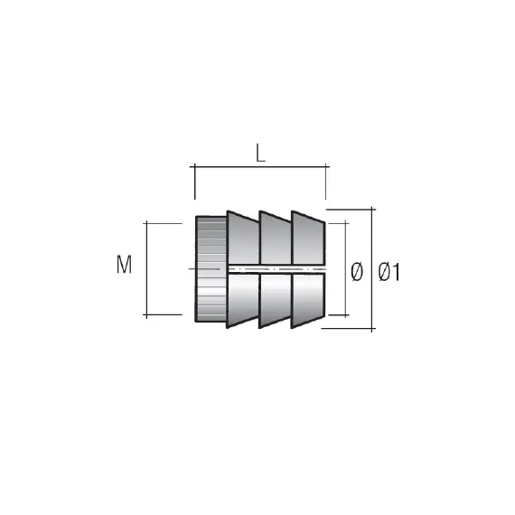 BU61PN Футорка M6х11,5 мм, пластик - 1