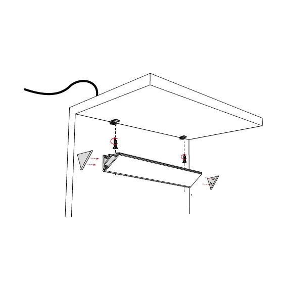 CREJ01000-AO-BN25 Светодиодный светильник Corner Line 1000mm 4000K 9,25W со встроеным выключателем + крепление - 5