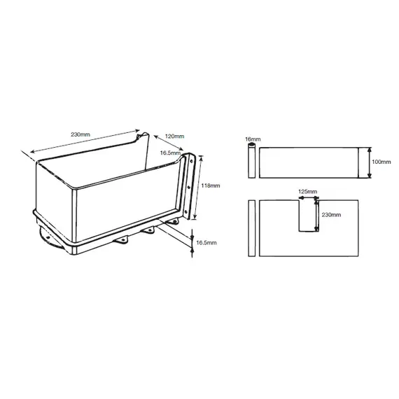655-8041-185-00 Вырез под сифон 118 мм для ящика SDWD Tekform Slimline, антрацит - 3