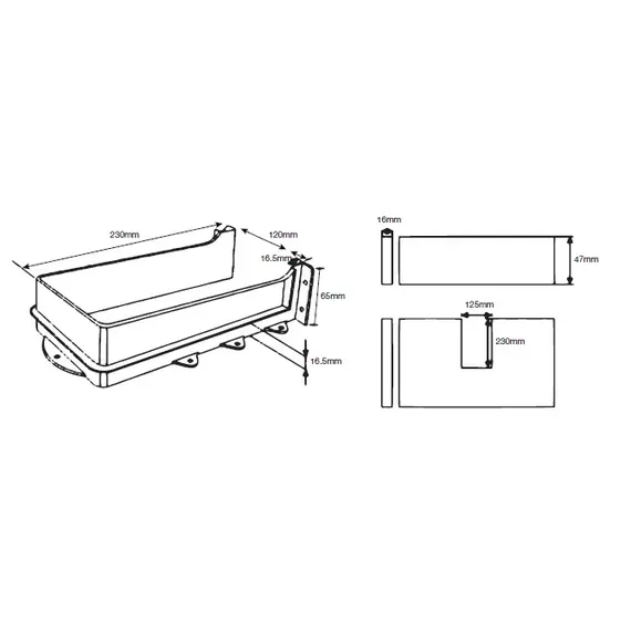 655-8038-150-00 Вырез под сифон 65 мм для ящика SDWD Tekform Slimline, белый - 3
