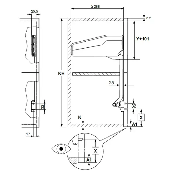 2718750006 Подъемник ФриФолд, F4fo, комплект H650-730 мм - 3