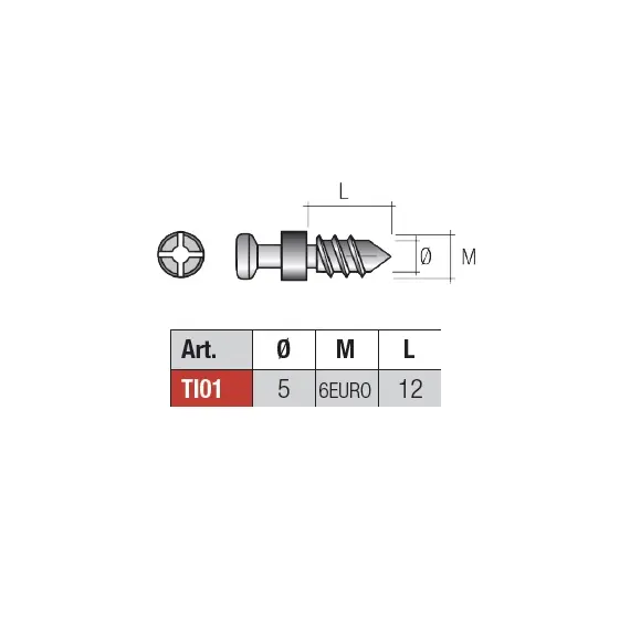 TI01FZ Дюбель d5х12 мм M6euro, цинк - 2