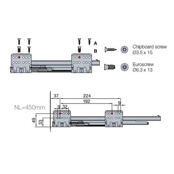 655-8F62-185-00 Выдвижной ящик Tekform Slimline Tacto DW100 450 мм, антрацит - 3