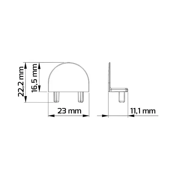 OP2-ZASL-ZLINE-CZ-01 Заглушка для профиля ZENOLINE пластиковая, черная - 1