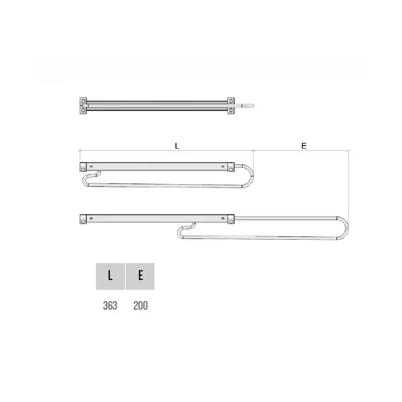 AP10FNE Штанга для шкафа, сталь, черный - 1