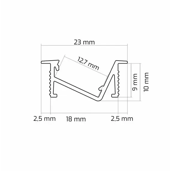 PROFIL-ZENOLINE-OP-2M-C Профиль ZENOLINE 2 м, черный, молочный рассеиватель - 1