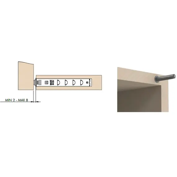 944.R030.C6 Толкатель Cubo 30N с резиновым наконечником, светло-серый - 2