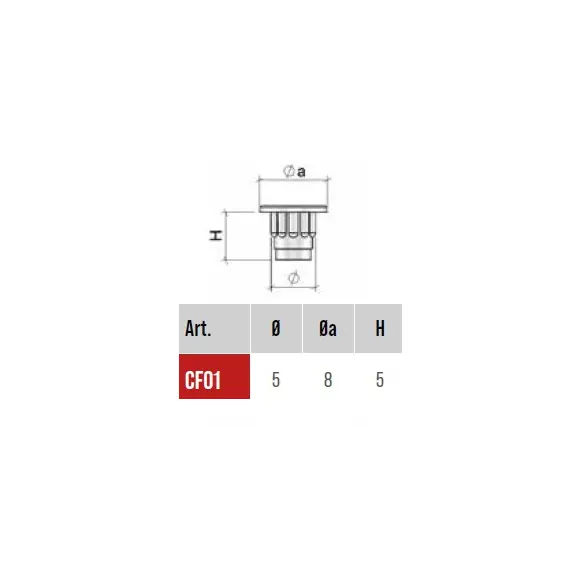CF01PNE Заглушка D5 мм, черный - 1