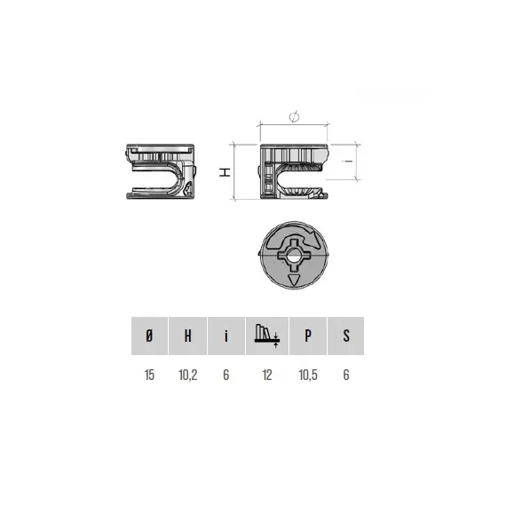 EC16ZL Эксцентрик D15x10 мм (замак) - 1