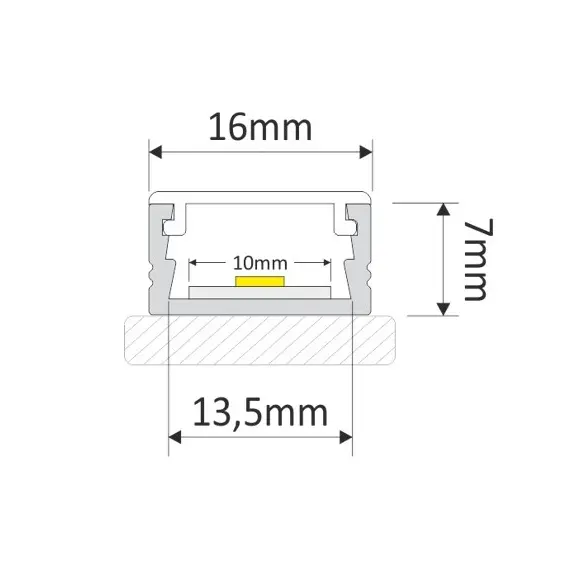 PROF-LINEXL-TR-1M-W Профиль для LED ленты PROFIL LINE XL 1 м алюм, прозрачный рассеиватель - 1