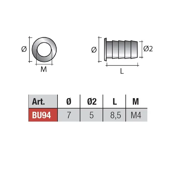 BU94ONLФуторка M4х8,5 мм, никель - 1