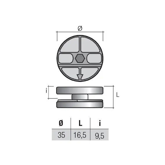 EC35ZZ Эксцентрик D35x16,5 мм, цинк - 1