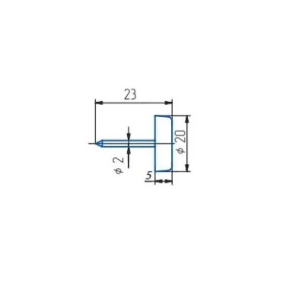 Подпятник Гвоздь D=20 мм (черный) - 1